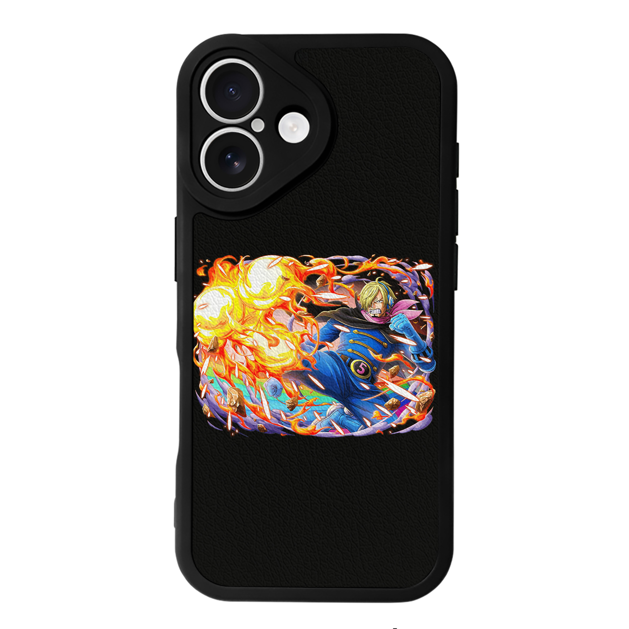 （画像用） ワンピース サンジ ONE PIECE Sanji 【iPhone 16シリーズ対応】シリコンスマホケース（レザー調） 材質：シリコン